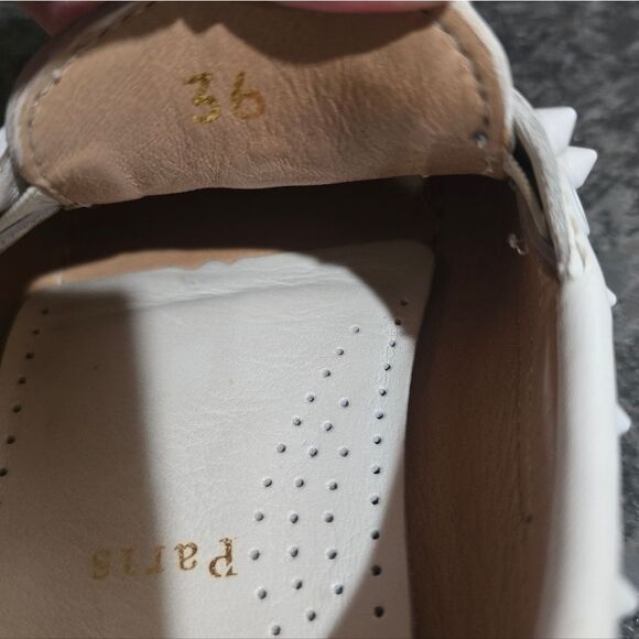 Christian Louboutin Yacht Spike Leather Loafers Size 36/6 White - Picture 9 of 10